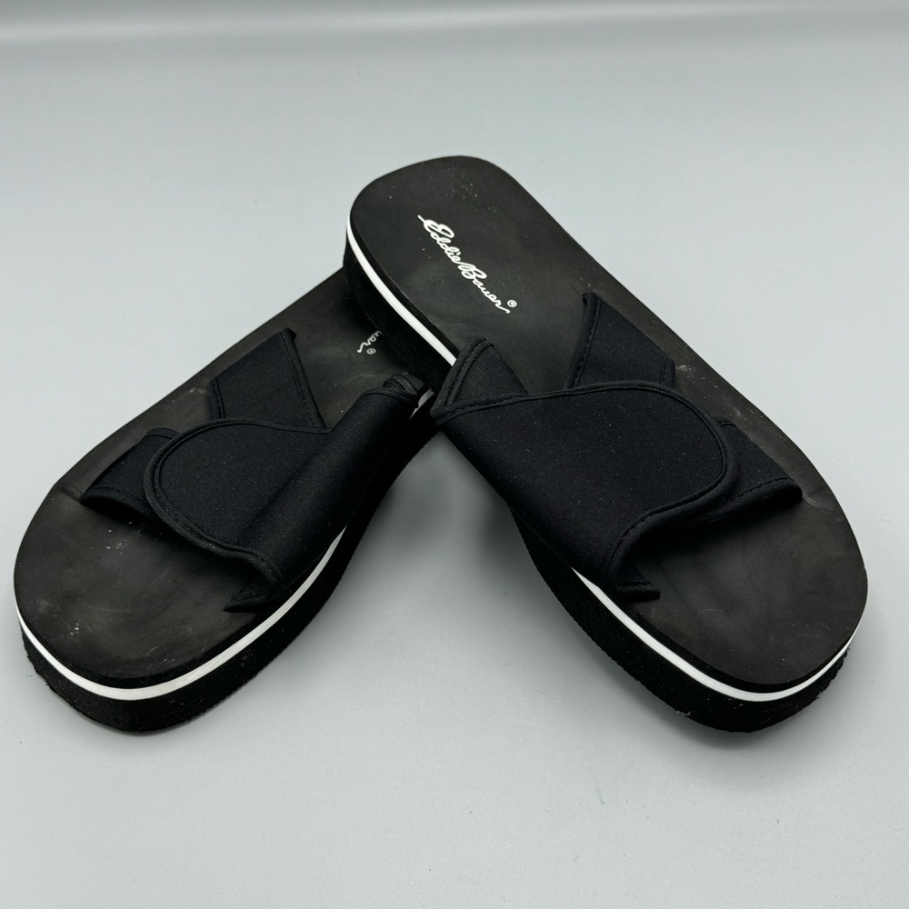 Eddie Bauer Womens Black Slip On Shoes Size 9 Adjustable Strap Beach Shower Pool